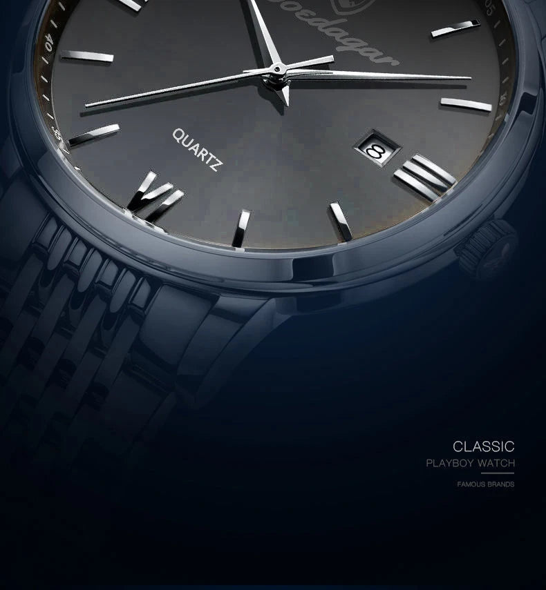 POEDAGAR Luxury Casual Men's Wristwatch Waterproof Date Man Watch High Quality  Stainless Steel Sports Quartz Men Watches Reloj