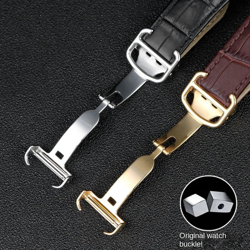 Genuine Leather Watch Band For Cartier Tank Men's Calibre Bull Belt London SOLO Mechanical Watch Strap 17mm 20mm 23mm 25mm