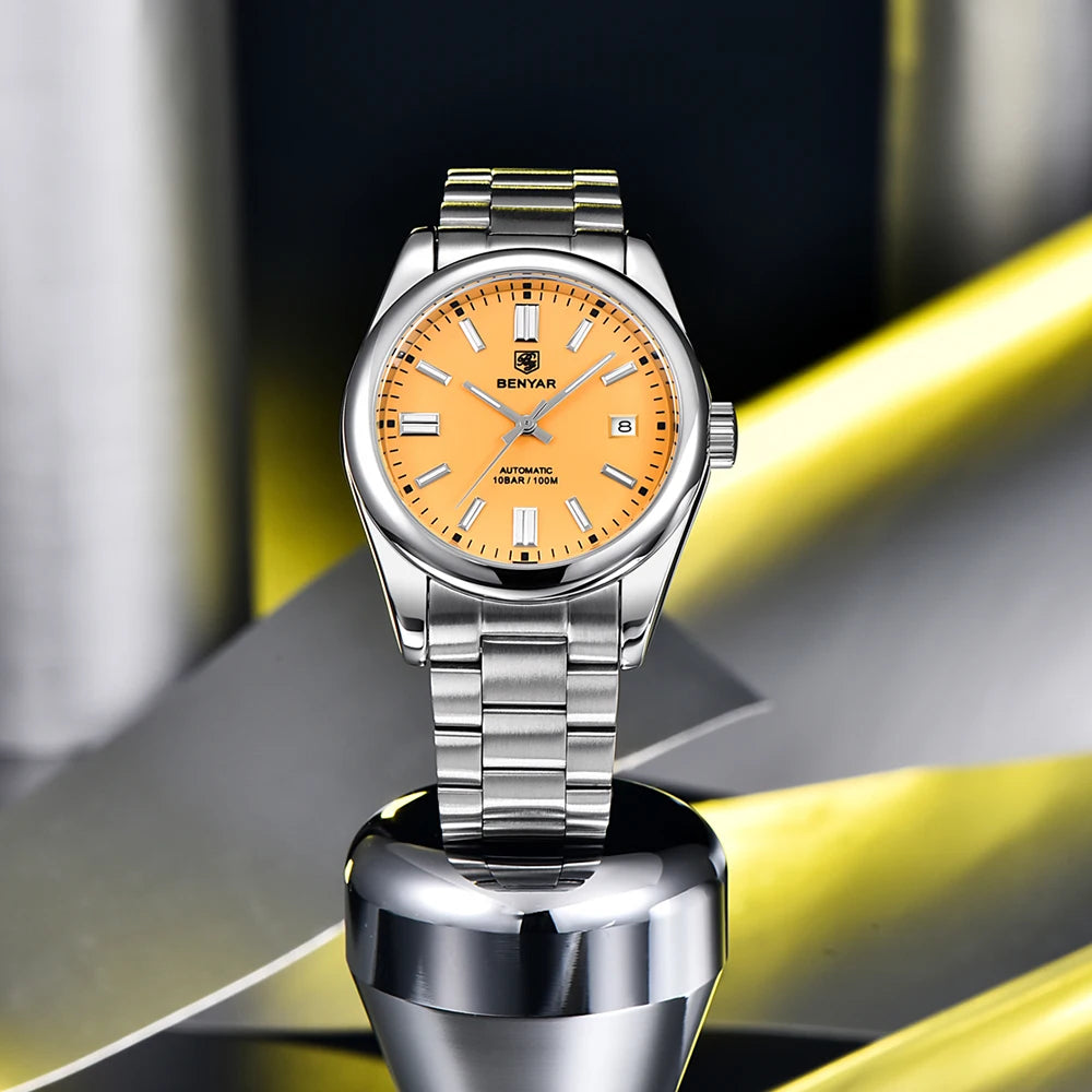 Canadian Heritage BENYAR Automatic Watch - Luxury Stainless Steel Sports Mechanical with Calendar