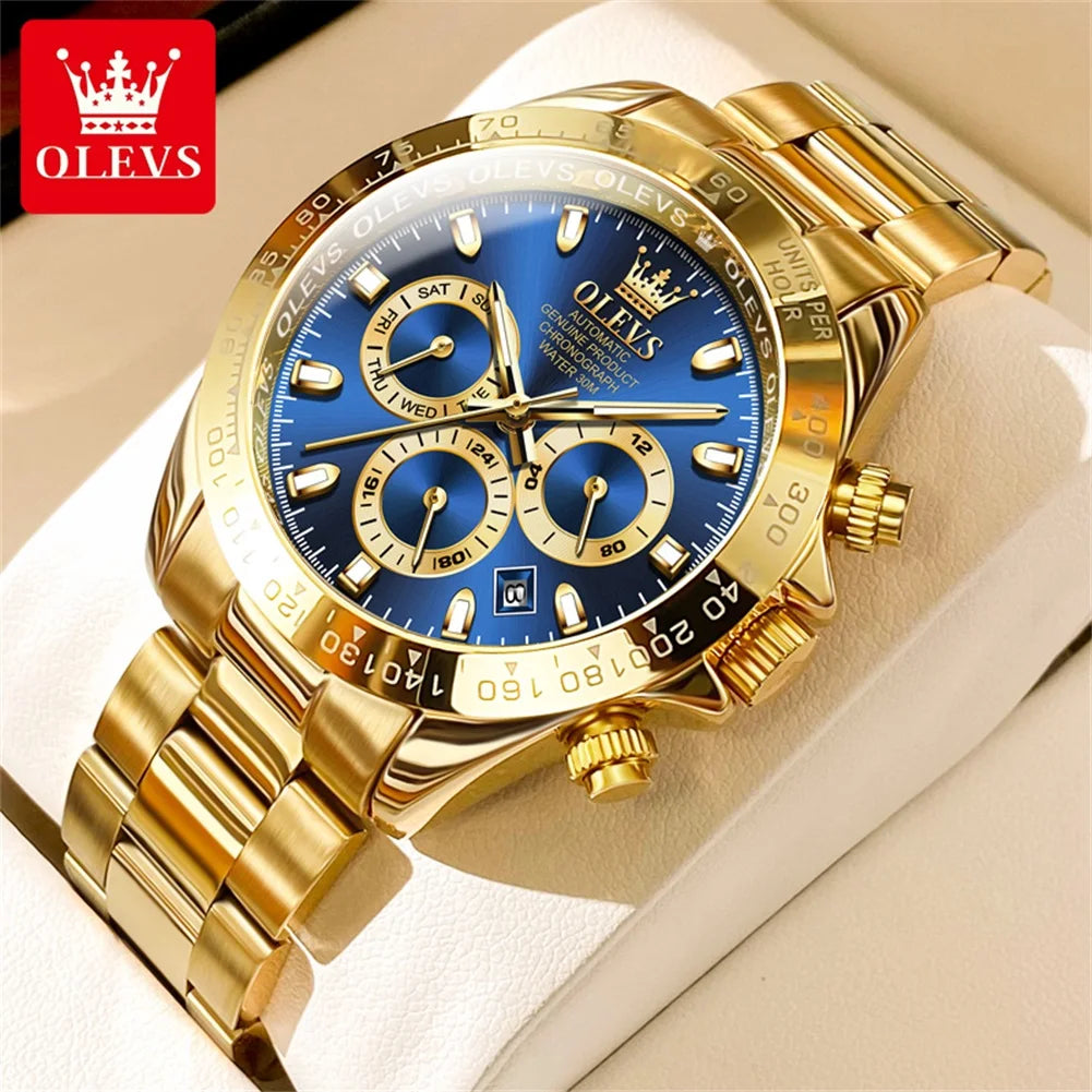 Canadian Heritage OLEVS 6638 Automatic Watch - Multi-Function Chronograph Waterproof Luxury Watch