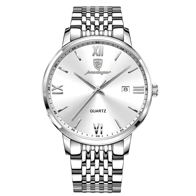 POEDAGAR Luxury Casual Men's Wristwatch Waterproof Date Man Watch High Quality  Stainless Steel Sports Quartz Men Watches Reloj