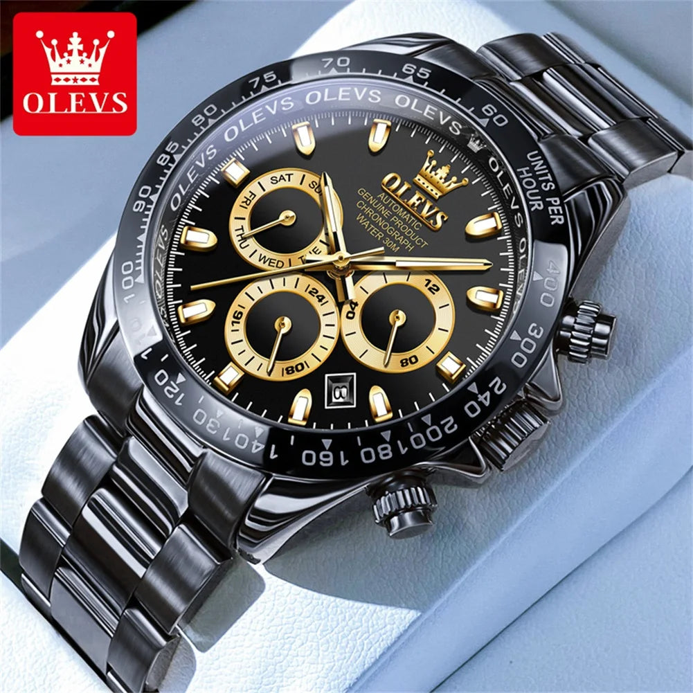 Canadian Heritage OLEVS 6638 Automatic Watch - Multi-Function Chronograph Waterproof Luxury Watch