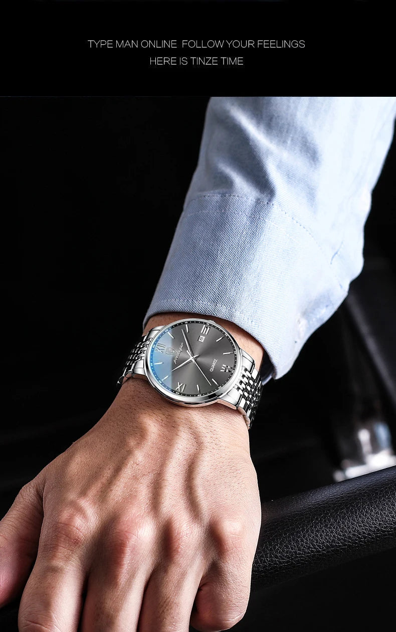 POEDAGAR Luxury Casual Men's Wristwatch Waterproof Date Man Watch High Quality  Stainless Steel Sports Quartz Men Watches Reloj