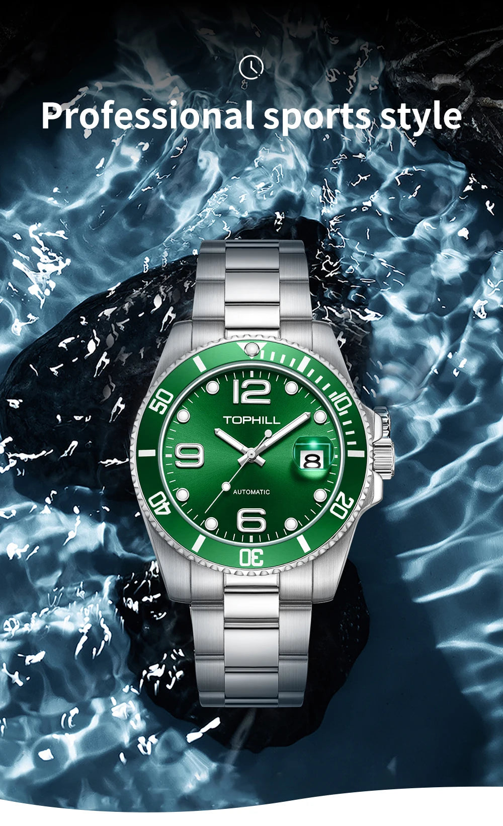 Canadian Heritage Automatic Watch - 40mm Sapphire Crystal Self-Winding Mechanical with Date & Luminous