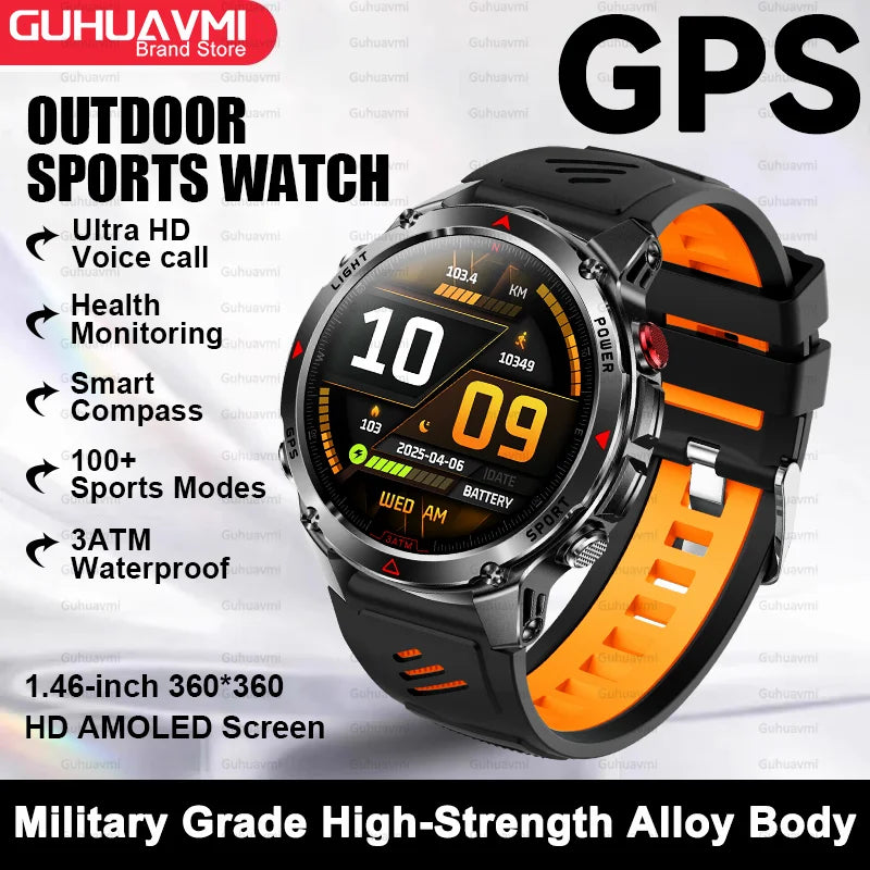 Canadian Heritage AMOLED Smart Watch - 1.46'' HD Display Voice Call Compass Fitness Tracker
