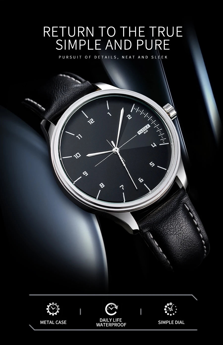 Top Brand NEW Mens Watch Leather Strap Ultra Thin Minimalist Watch For Men Casual Simple Quartz Waterproof Watches