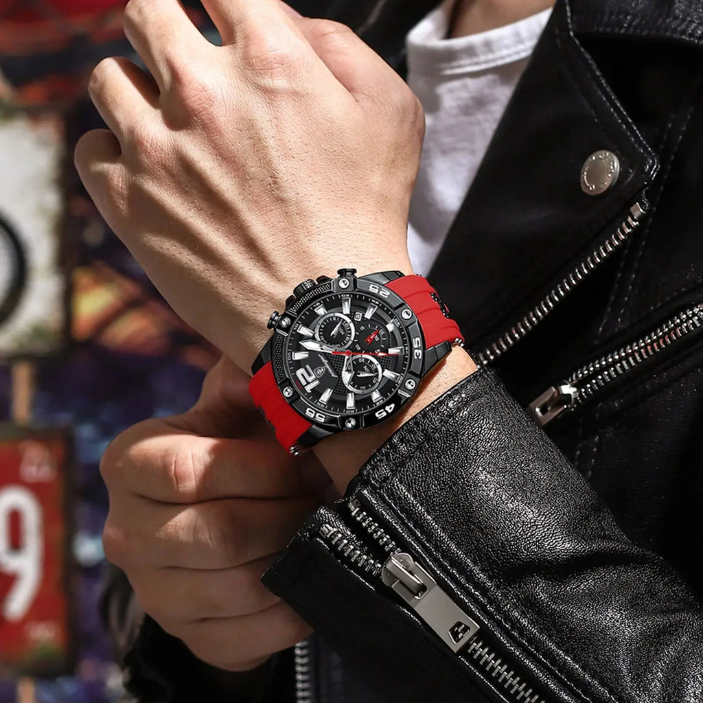 POEDAGAR Canadian Heritage Luxury Watch - Waterproof Chronograph Military Quartz Wristwatch