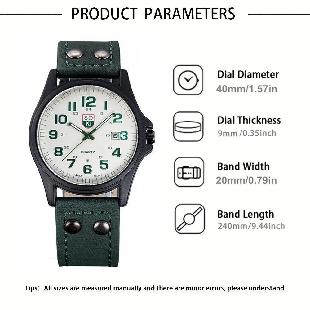 Leisure Men's Wristwatch Quartz Leather Strap Watches Masculino Relogio Fashion Male Calendar Clock Out-door Reloj Hombre