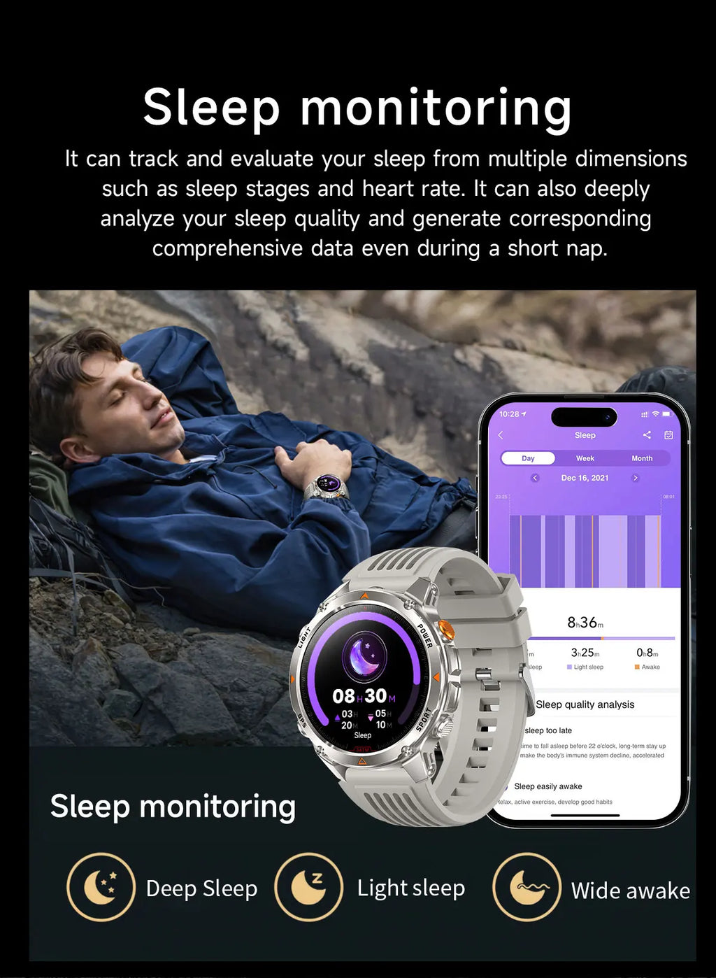 Canadian Heritage AMOLED Smart Watch - 1.46'' HD Display Voice Call Compass Fitness Tracker