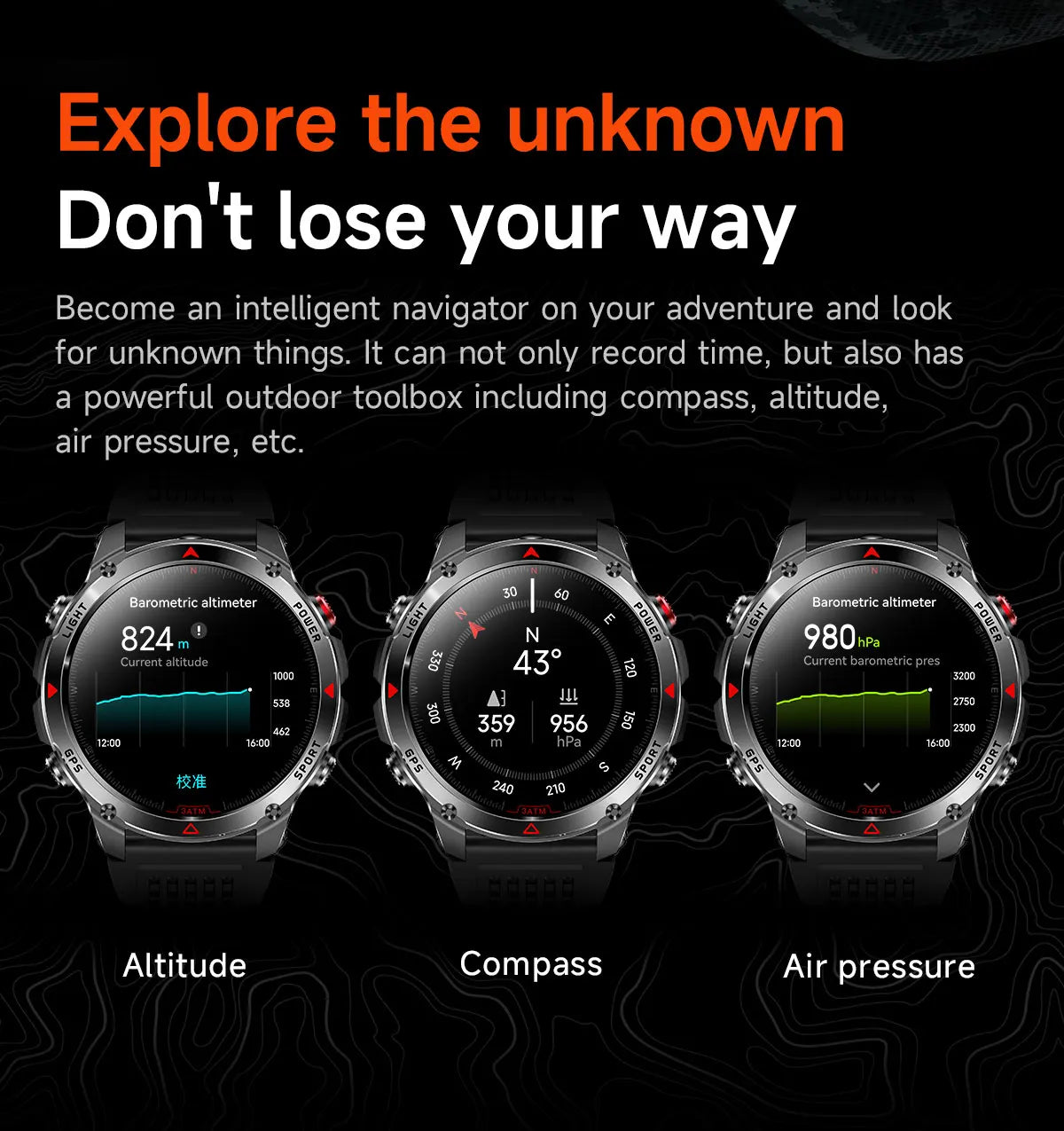 Canadian Heritage AMOLED Smart Watch - 1.46'' HD Display Voice Call Compass Fitness Tracker