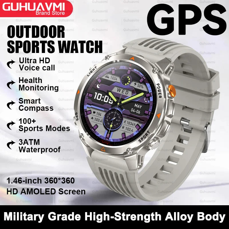 Canadian Heritage AMOLED Smart Watch - 1.46'' HD Display Voice Call Compass Fitness Tracker