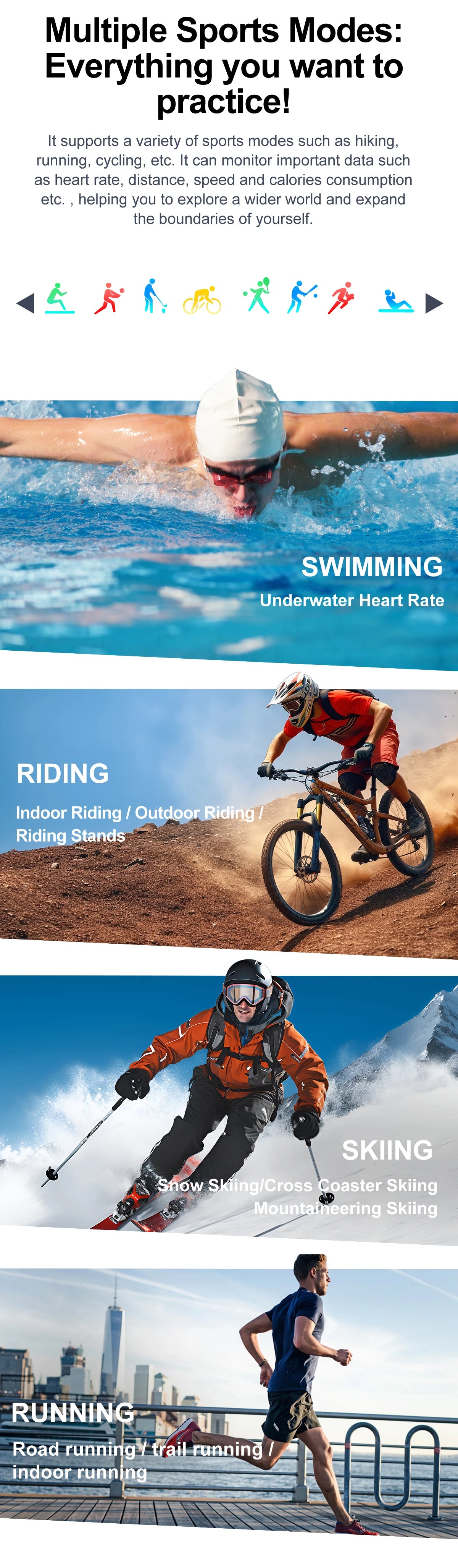 Canadian Heritage AMOLED Smart Watch - Flashlight Sports Waterproof Fitness Tracker with Bluetooth