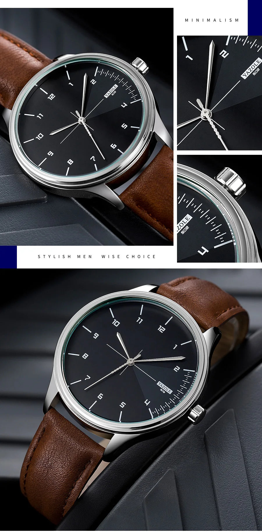 Top Brand NEW Mens Watch Leather Strap Ultra Thin Minimalist Watch For Men Casual Simple Quartz Waterproof Watches