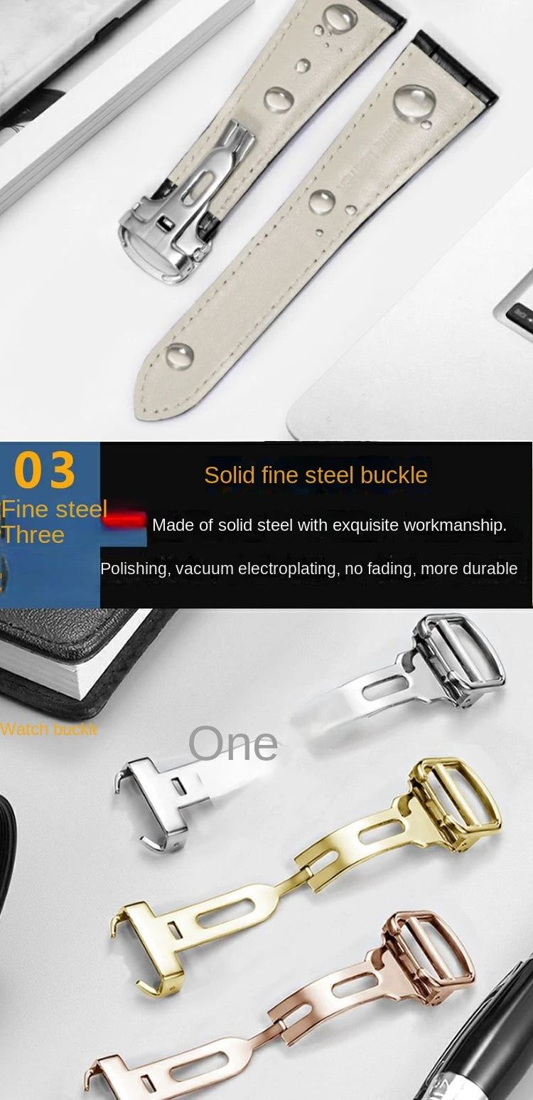 Genuine Leather Watch Band For Cartier Tank Men's Calibre Bull Belt London SOLO Mechanical Watch Strap 17mm 20mm 23mm 25mm