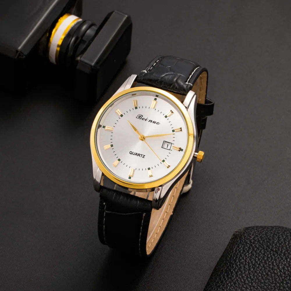 Top Brand Men's Watches Luxury Simple Quartz Wrist Watches for Men Leather Belt Fashion Business Male Clock relogios masculino