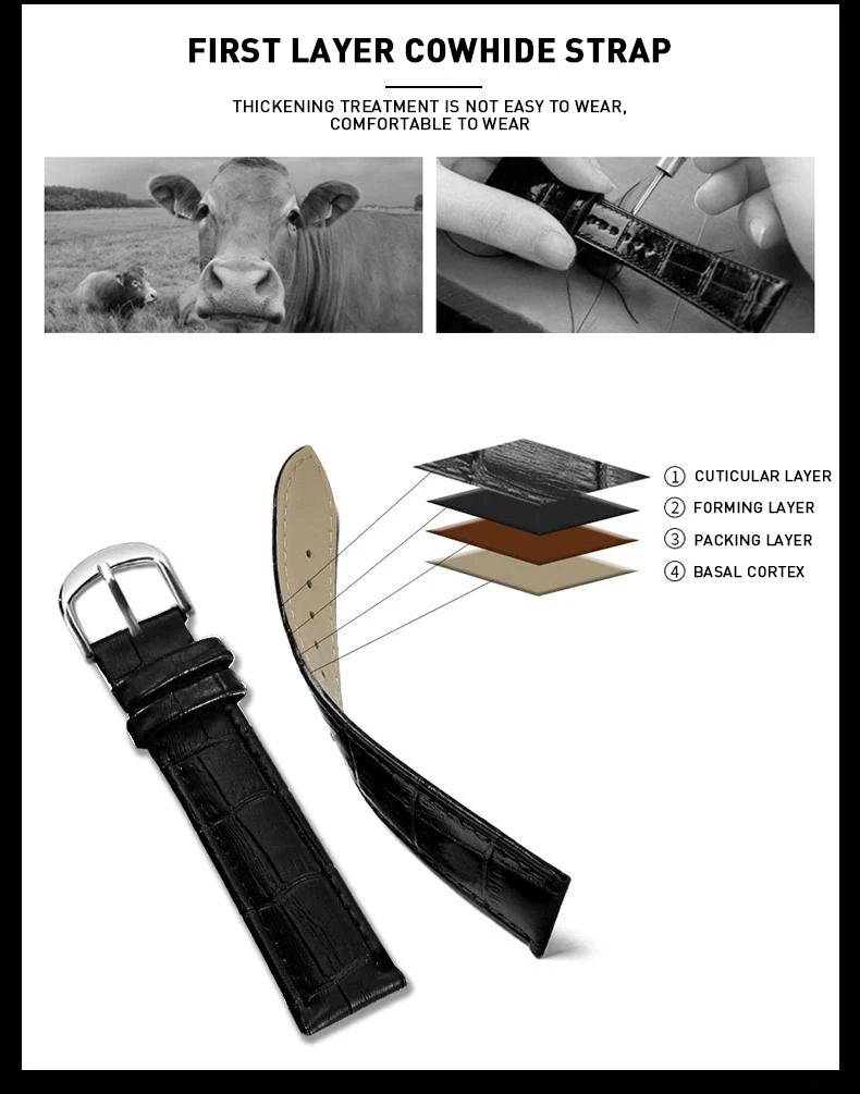 Canadian Heritage TEVISE Automatic Watch - Mechanical Movement Calendar Luminous Business Watch