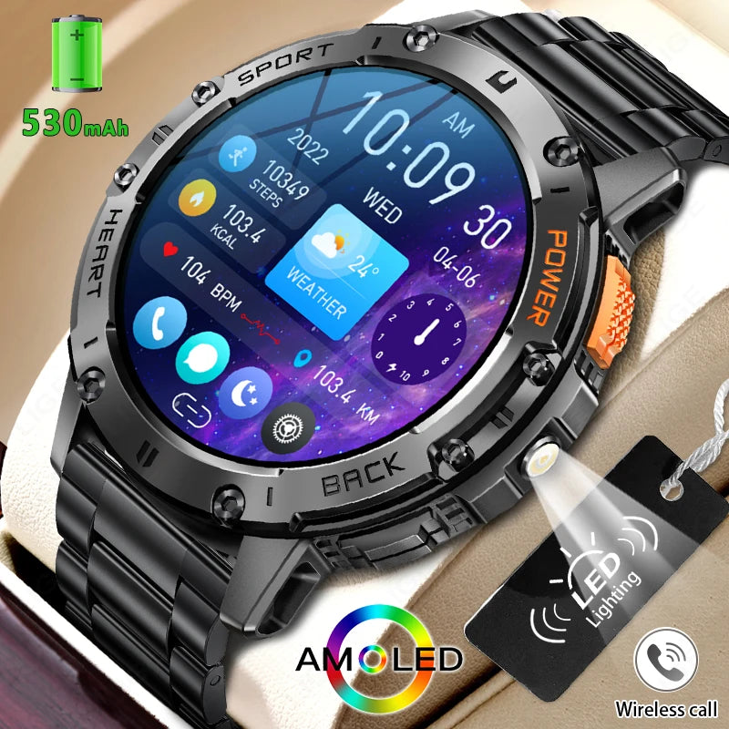 Canadian Heritage AMOLED Smart Watch - Flashlight Sports Waterproof Fitness Tracker with Bluetooth