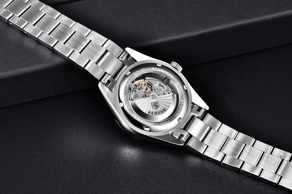 Canadian Heritage BENYAR Automatic Watch - Luxury Stainless Steel Sports Mechanical with Calendar