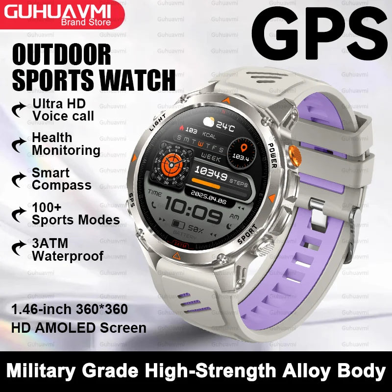 Canadian Heritage AMOLED Smart Watch - 1.46'' HD Display Voice Call Compass Fitness Tracker