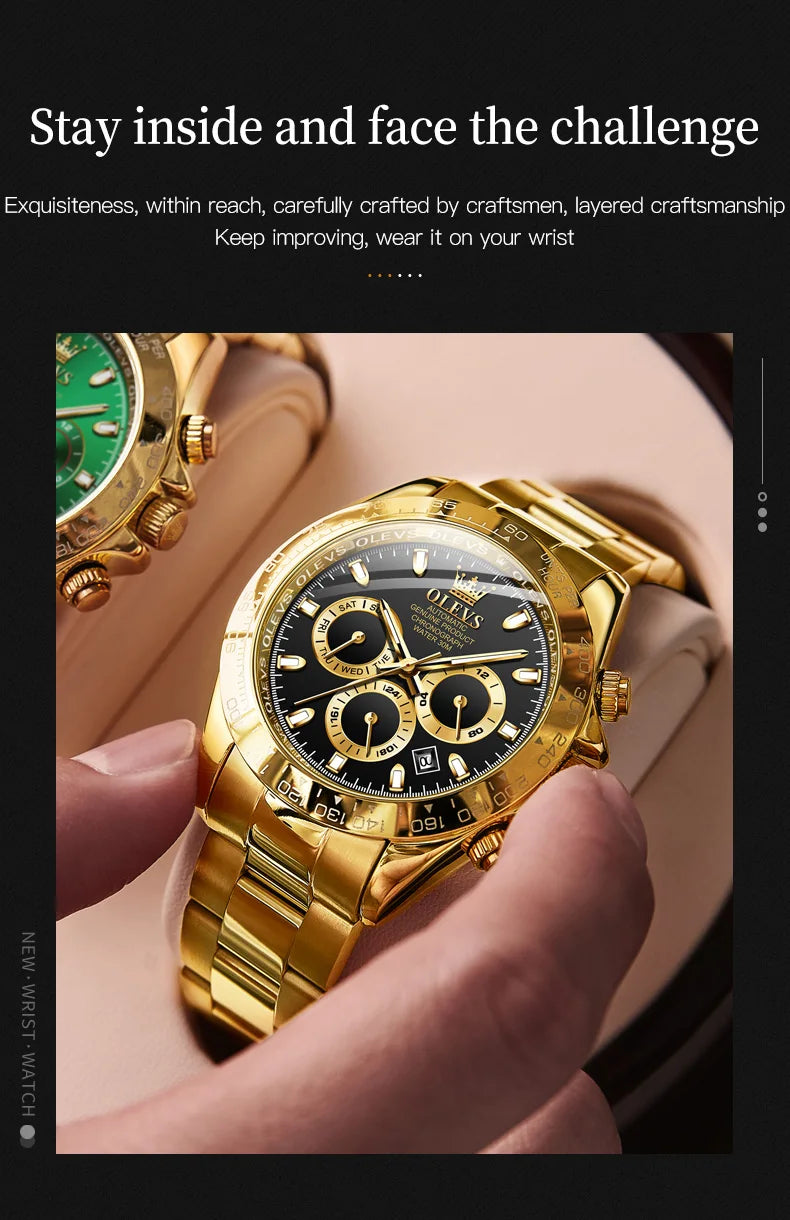 Canadian Heritage OLEVS 6638 Automatic Watch - Multi-Function Chronograph Waterproof Luxury Watch