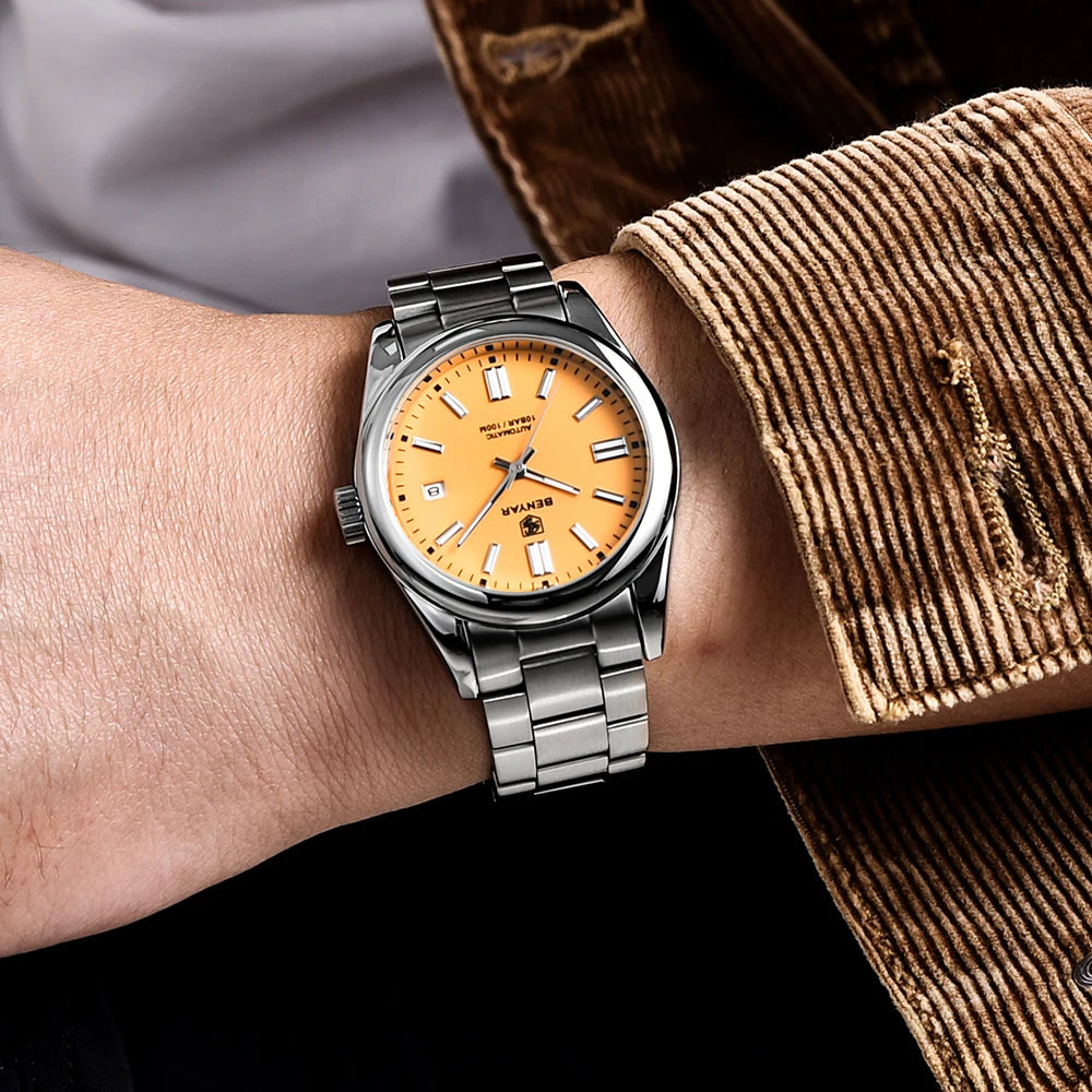 Canadian Heritage BENYAR Automatic Watch - Luxury Stainless Steel Sports Mechanical with Calendar