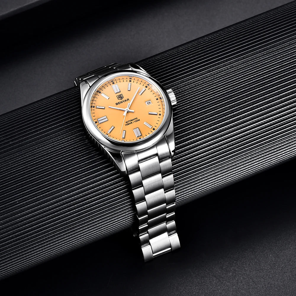 Canadian Heritage BENYAR Automatic Watch - Luxury Stainless Steel Sports Mechanical with Calendar