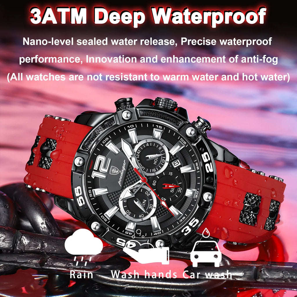 POEDAGAR Canadian Heritage Luxury Watch - Waterproof Chronograph Military Quartz Wristwatch