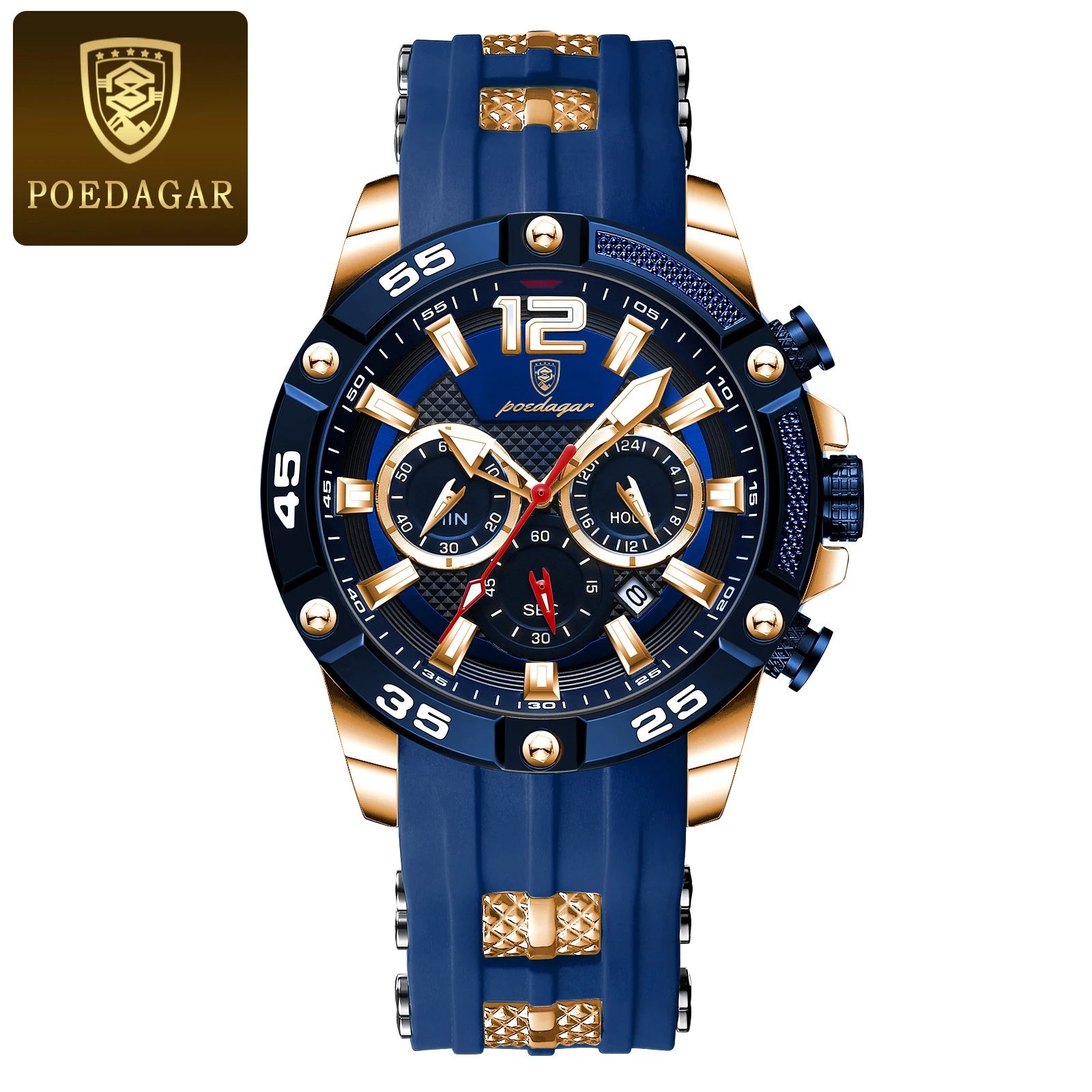 POEDAGAR Canadian Heritage Luxury Watch - Waterproof Chronograph Military Quartz Wristwatch