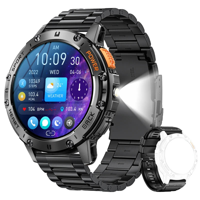 Canadian Heritage AMOLED Smart Watch - Flashlight Sports Waterproof Fitness Tracker with Bluetooth