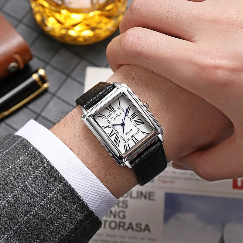 Men's Watch, Casual Roman Business Fashion Simple Belt Quartz Watch