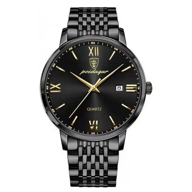POEDAGAR Luxury Casual Men's Wristwatch Waterproof Date Man Watch High Quality  Stainless Steel Sports Quartz Men Watches Reloj