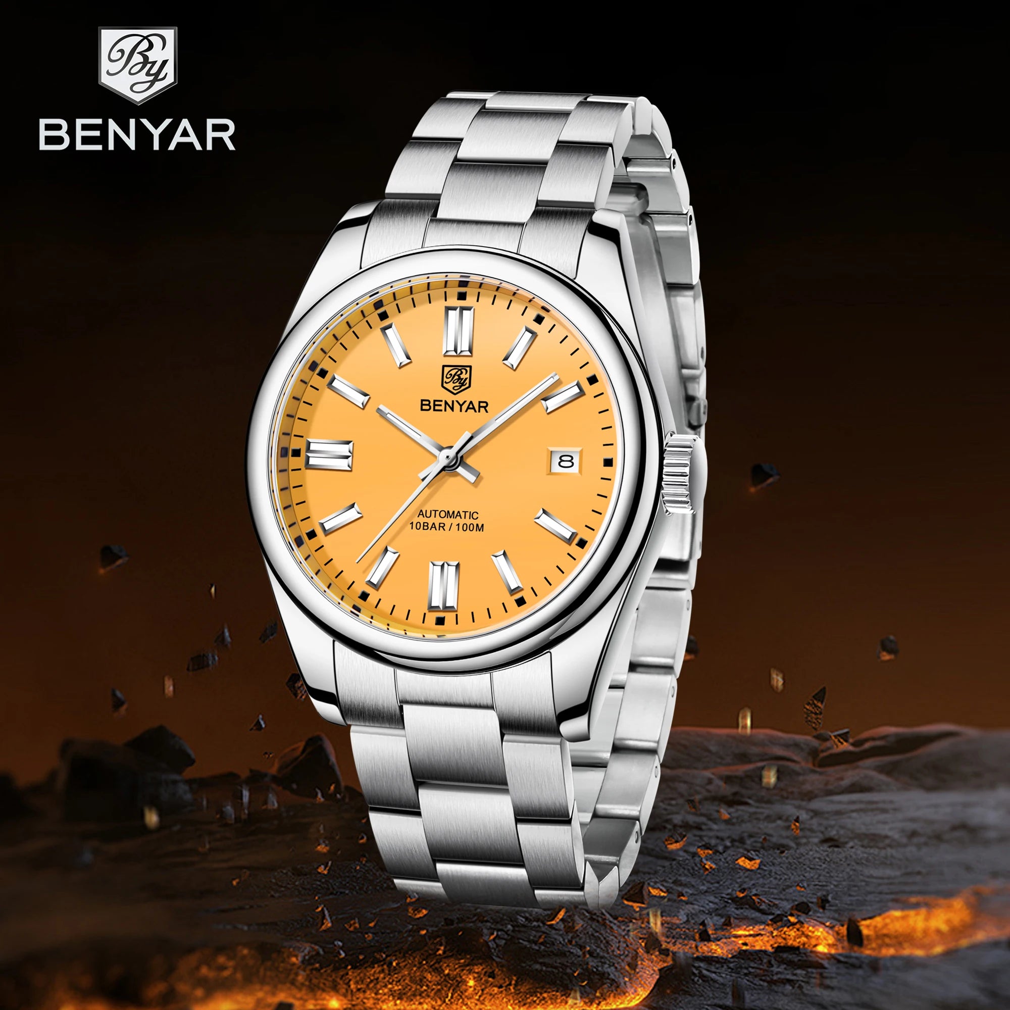 Canadian Heritage BENYAR Automatic Watch - Luxury Stainless Steel Sports Mechanical with Calendar