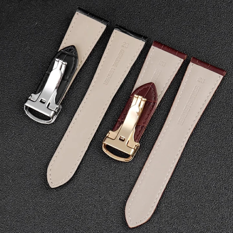Genuine Leather Watch Band For Cartier Tank Men's Calibre Bull Belt London SOLO Mechanical Watch Strap 17mm 20mm 23mm 25mm