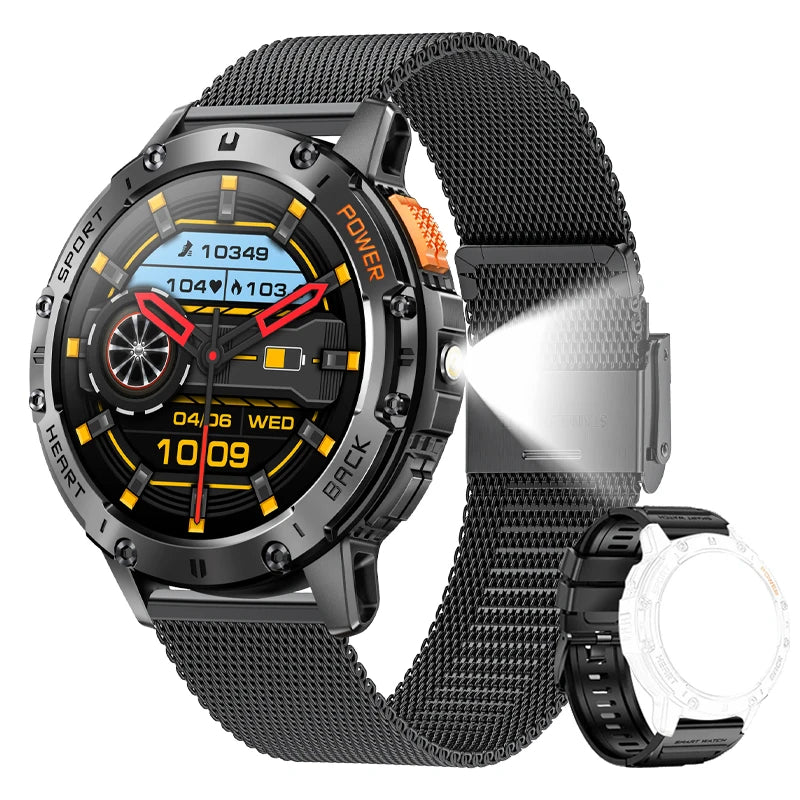 Canadian Heritage AMOLED Smart Watch - Flashlight Sports Waterproof Fitness Tracker with Bluetooth