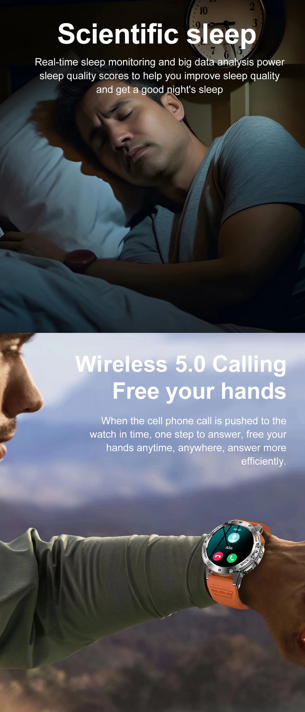 Canadian Heritage AMOLED Smart Watch - Flashlight Sports Waterproof Fitness Tracker with Bluetooth