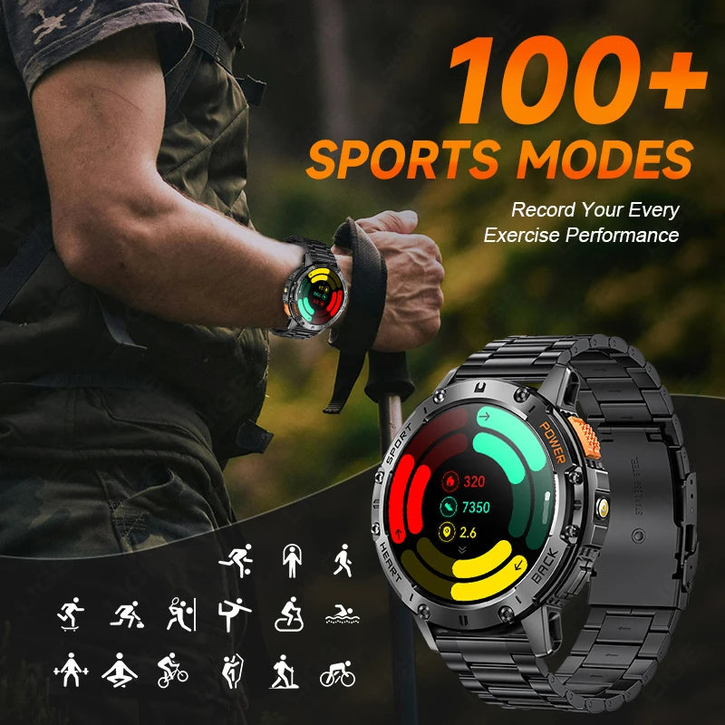 Canadian Heritage AMOLED Smart Watch - Flashlight Sports Waterproof Fitness Tracker with Bluetooth
