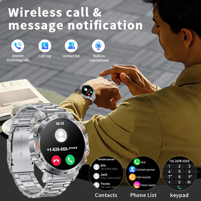 Canadian Heritage AMOLED Smart Watch - 360x360 HD Screen Waterproof Sports Fitness Watch with Flashlight