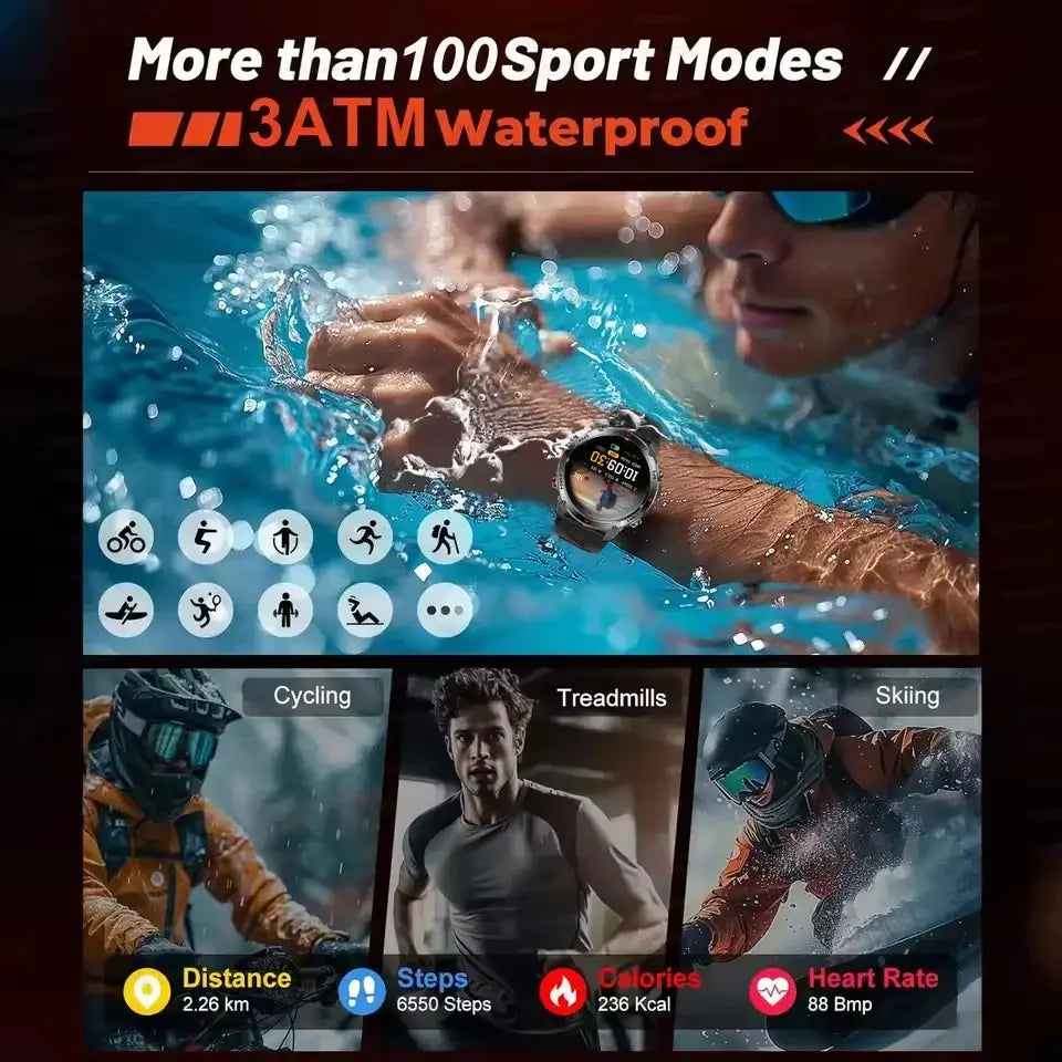 Canadian Heritage AMOLED Smart Watch - 1.46'' HD Display Voice Call Compass Fitness Tracker