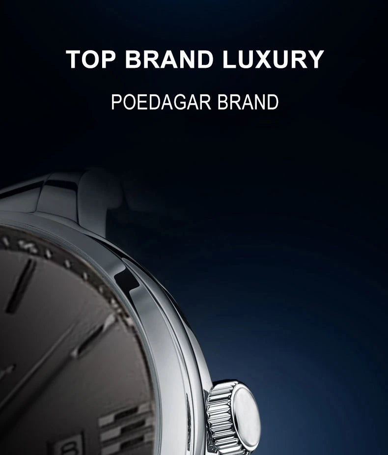 POEDAGAR Luxury Casual Men's Wristwatch Waterproof Date Man Watch High Quality  Stainless Steel Sports Quartz Men Watches Reloj
