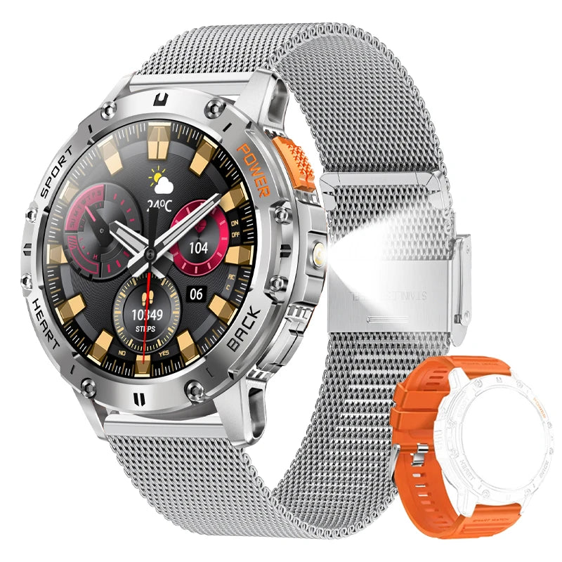 Canadian Heritage AMOLED Smart Watch - Flashlight Sports Waterproof Fitness Tracker with Bluetooth