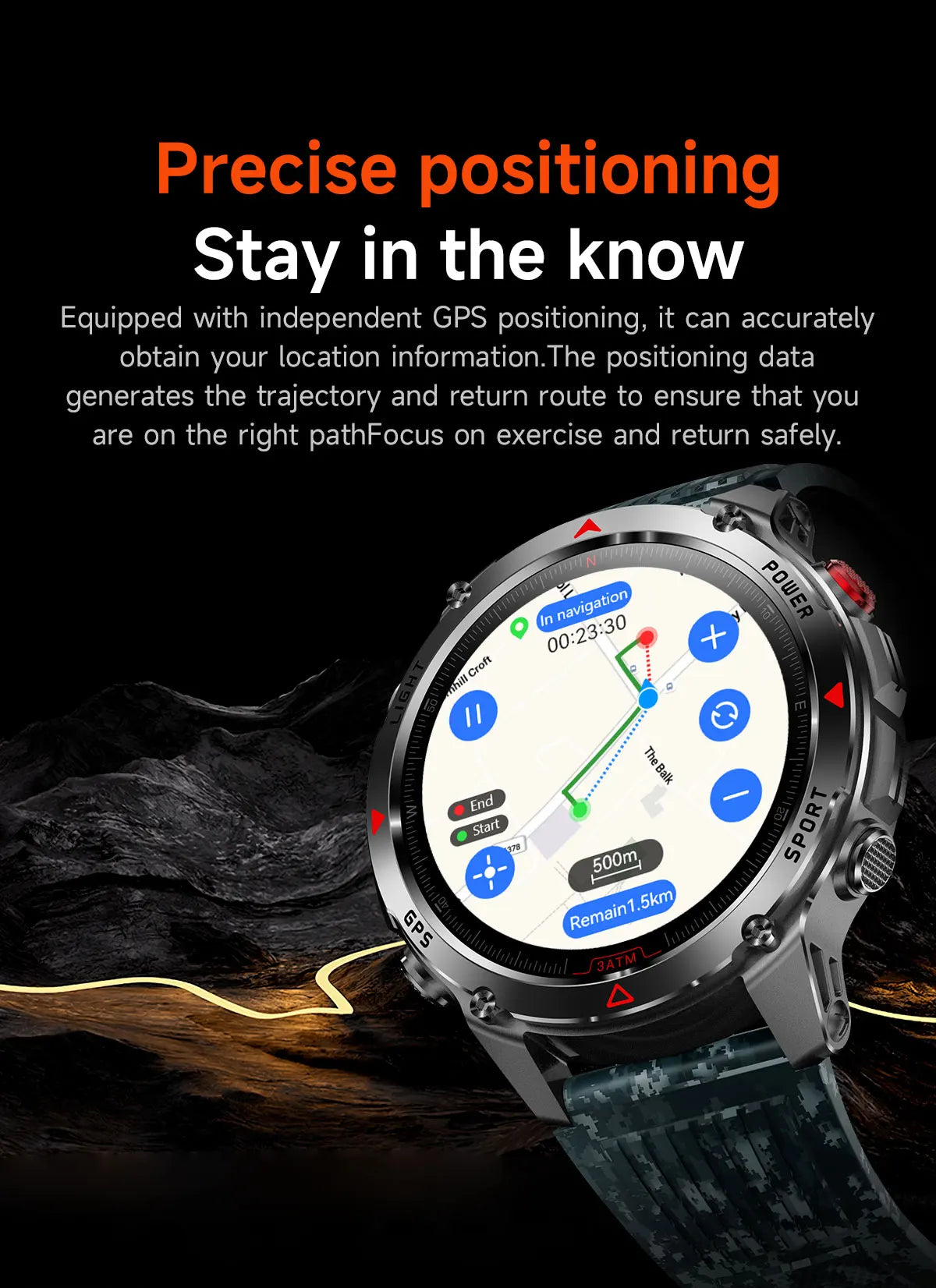 Canadian Heritage AMOLED Smart Watch - 1.46'' HD Display Voice Call Compass Fitness Tracker