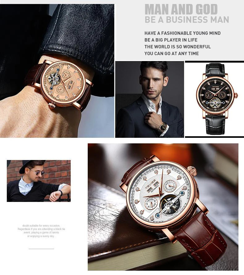 Canadian Heritage TEVISE Automatic Watch - Mechanical Movement Calendar Luminous Business Watch