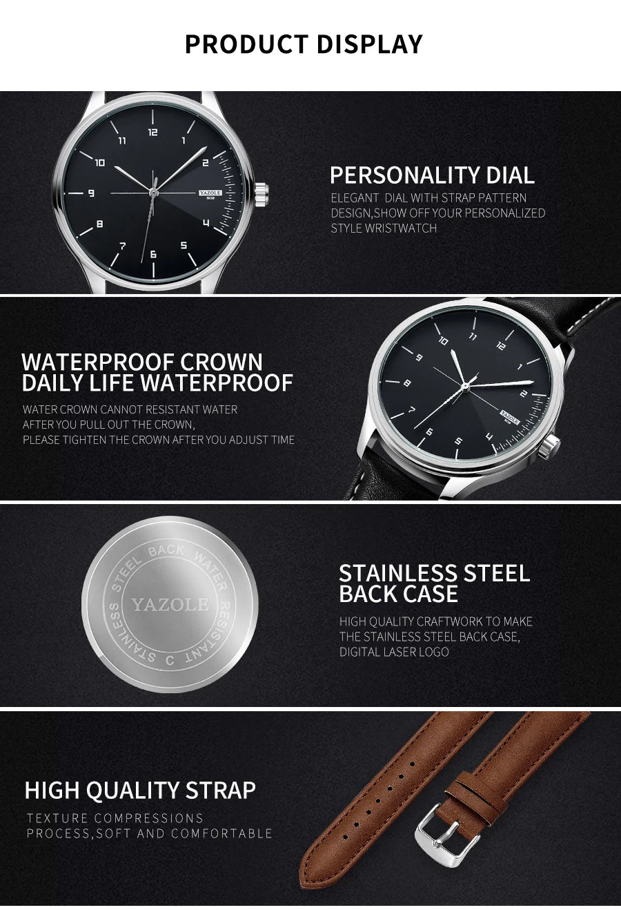 Top Brand NEW Mens Watch Leather Strap Ultra Thin Minimalist Watch For Men Casual Simple Quartz Waterproof Watches