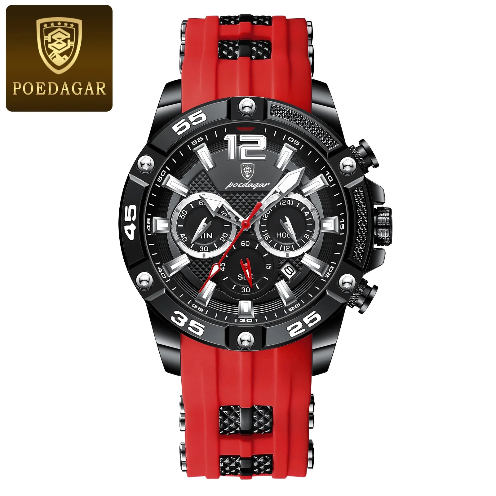 POEDAGAR Canadian Heritage Luxury Watch - Waterproof Chronograph Military Quartz Wristwatch