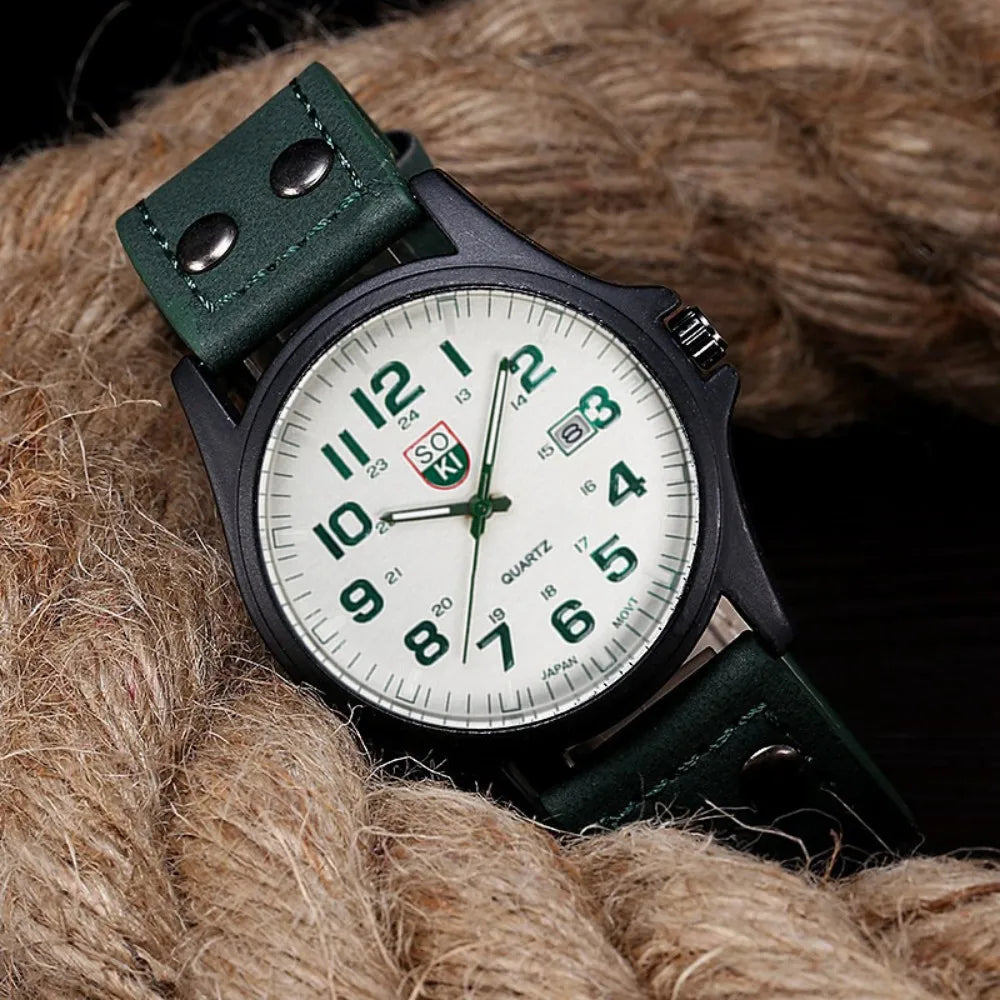 Leisure Men's Wristwatch Quartz Leather Strap Watches Masculino Relogio Fashion Male Calendar Clock Out-door Reloj Hombre