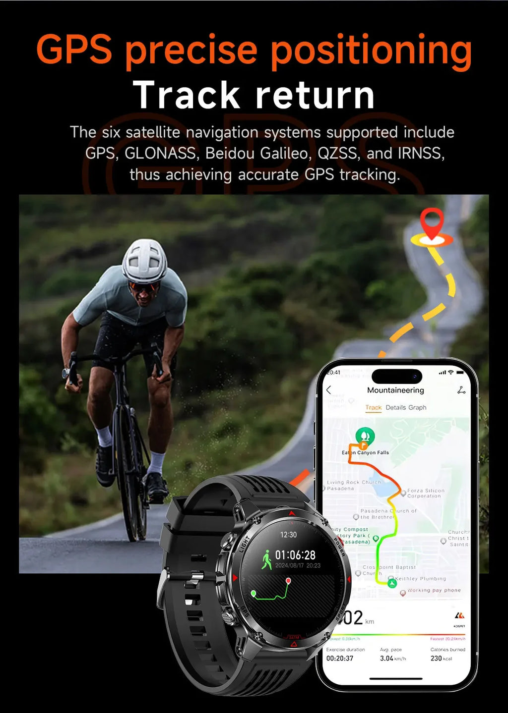 Canadian Heritage AMOLED Smart Watch - 1.46'' HD Display Voice Call Compass Fitness Tracker