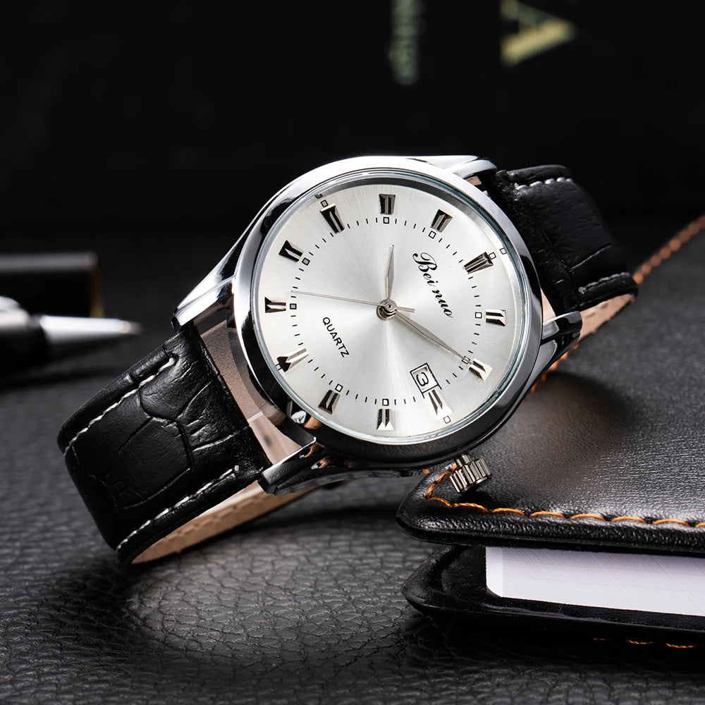 Top Brand Men's Watches Luxury Simple Quartz Wrist Watches for Men Leather Belt Fashion Business Male Clock relogios masculino