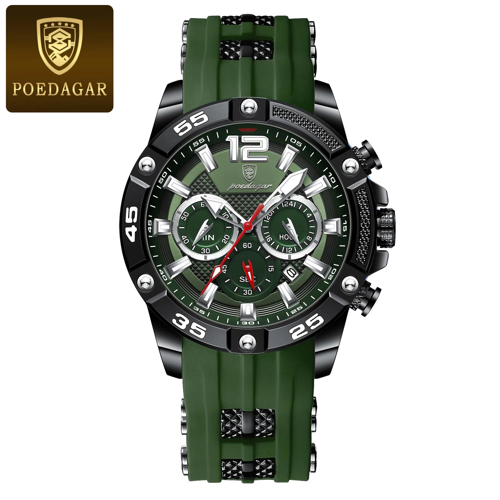 POEDAGAR Canadian Heritage Luxury Watch - Waterproof Chronograph Military Quartz Wristwatch