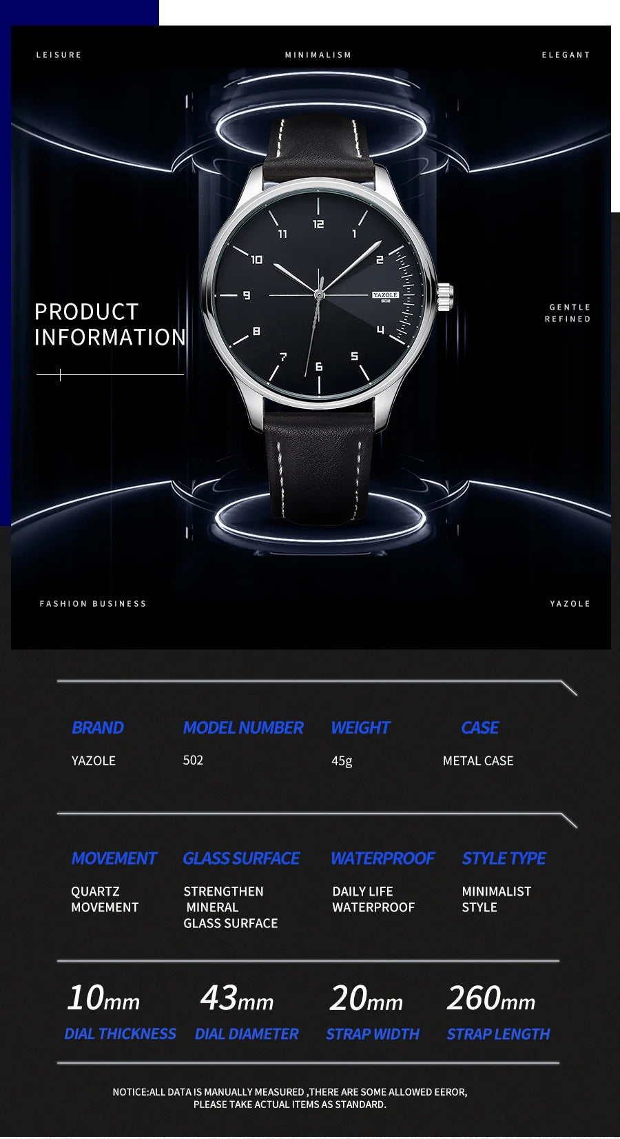 Top Brand NEW Mens Watch Leather Strap Ultra Thin Minimalist Watch For Men Casual Simple Quartz Waterproof Watches