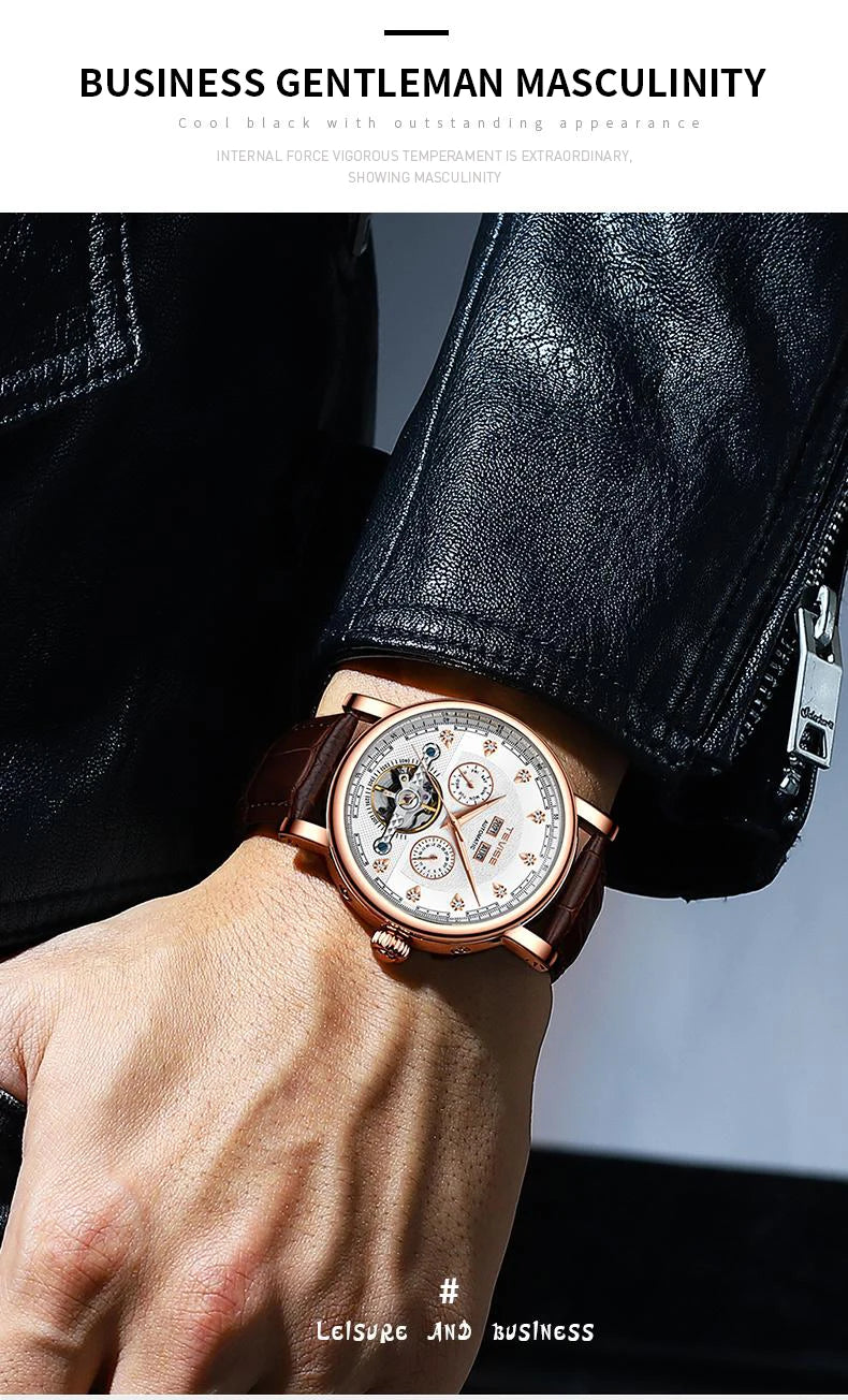 Canadian Heritage TEVISE Automatic Watch - Mechanical Movement Calendar Luminous Business Watch